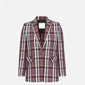 Sandro Checked single-breasted woven jacket